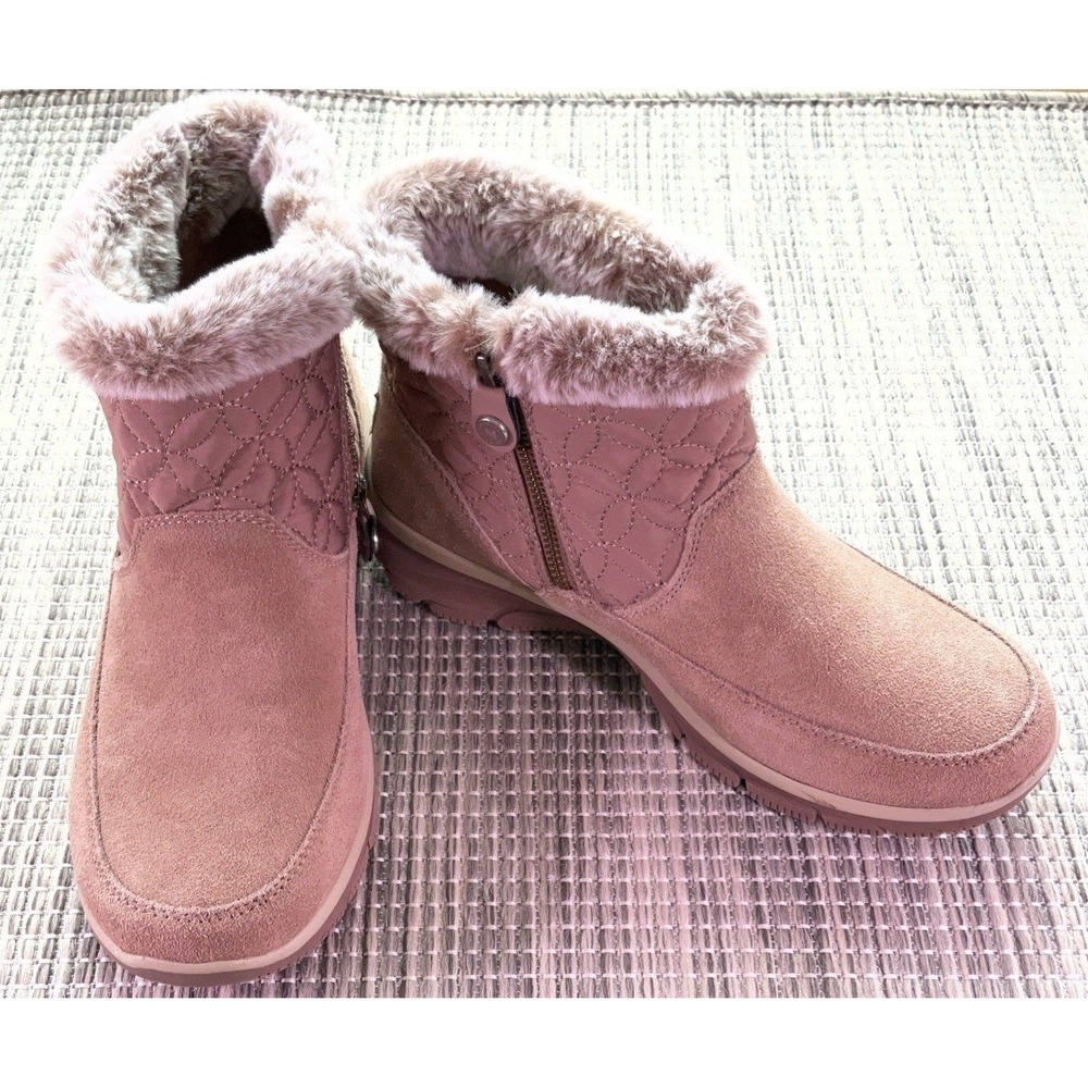 Skechers Martha Stewart Puffer Water Resistant Ankle Boots Women's Size 10 Fur